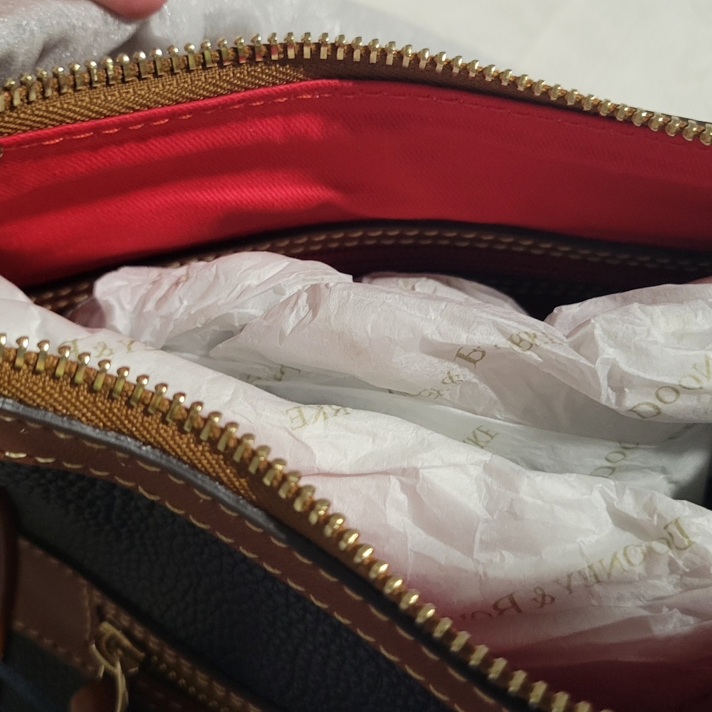 Dooney & Bourke Navy and Tan Crossbody Bag - Picture 6 of 13